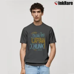 Men’s Chunk No Captain Chunk Crowned Logo Distressed Classic T-Shirt in charcoal | Soft, Breathable Everyday Wear