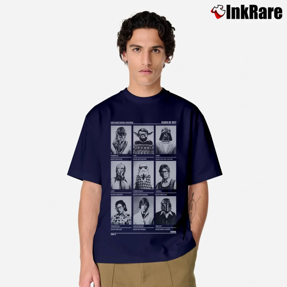 Men’s Chunk Star Wars Class Of Parody Classic T-Shirt in navy | Soft, Breathable Everyday Wear