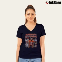 Women’s Cincinnati Bengals Andrei Iosivas V-Neck Tee in navy | Chic Neckline, Soft Texture