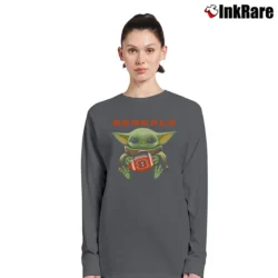 Women’s Cincinnati Bengals Baby Yoda Star Wars Football Long-Sleeve Top in charcoal | Sleek, Versatile, All-Season