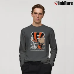 Men’s Cincinnati Bengals Charlie Brown Snoopy NFL Football Long-Sleeve Shirt in charcoal | Sleek, Lightweight, Year-Round Wear