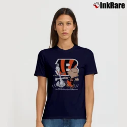 Women’s Cincinnati Bengals Charlie Brown Snoopy NFL Football Signature T-Shirt in navy | Soft, Flattering Fit
