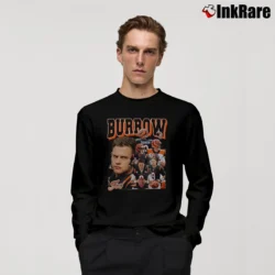 Men’s cincinnati bengals joe burrow vintage collage for NFL Fans Long-Sleeve Shirt in black | Sleek, Lightweight, Year-Round Wear