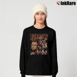 Women’s cincinnati bengals joe burrow vintage collage for NFL Fans Long-Sleeve Top in black | Sleek, Versatile, All-Season