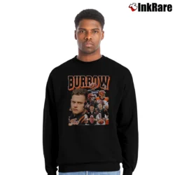 Men’s cincinnati bengals joe burrow vintage collage for NFL Fans Crewneck Sweatshirt in black | Cozy Fabric, Clean Style