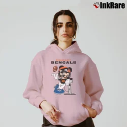 Women’s Cincinnati Bengals Mickey Mouse Super Bowl Cozy Hoodie in light pink | Warm, Structured, Stylish