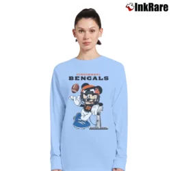 Women’s Cincinnati Bengals Mickey Mouse Super Bowl Long-Sleeve Top in light blue | Sleek, Versatile, All-Season