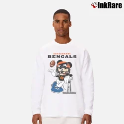 Men’s Cincinnati Bengals Mickey Mouse Super Bowl Long-Sleeve Shirt in white | Sleek, Lightweight, Year-Round Wear