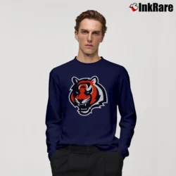 Men’s Cincinnati Bengals Tiger Face Football Long-Sleeve Shirt in navy | Sleek, Lightweight, Year-Round Wear