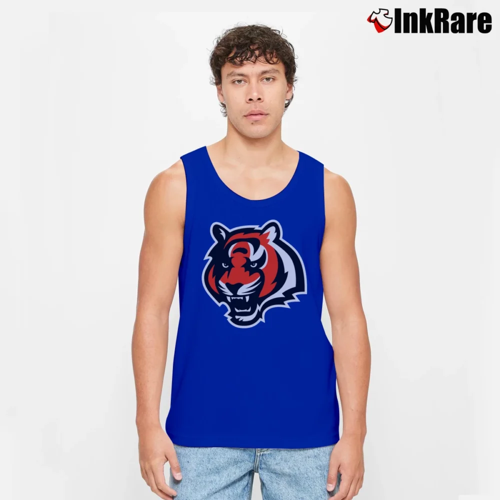 Men’s Cincinnati Bengals Tiger Face Football Tank Top in royal blue | Breathable, Active-Friendly Design