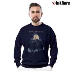 Men’s Circa Survive Band Art Crewneck Sweatshirt in navy | Cozy Fabric, Clean Style