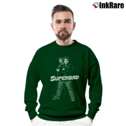 Men’s Clasic Movie Superbad Comedy Crewneck Sweatshirt in forest green | Cozy Fabric, Clean Style
