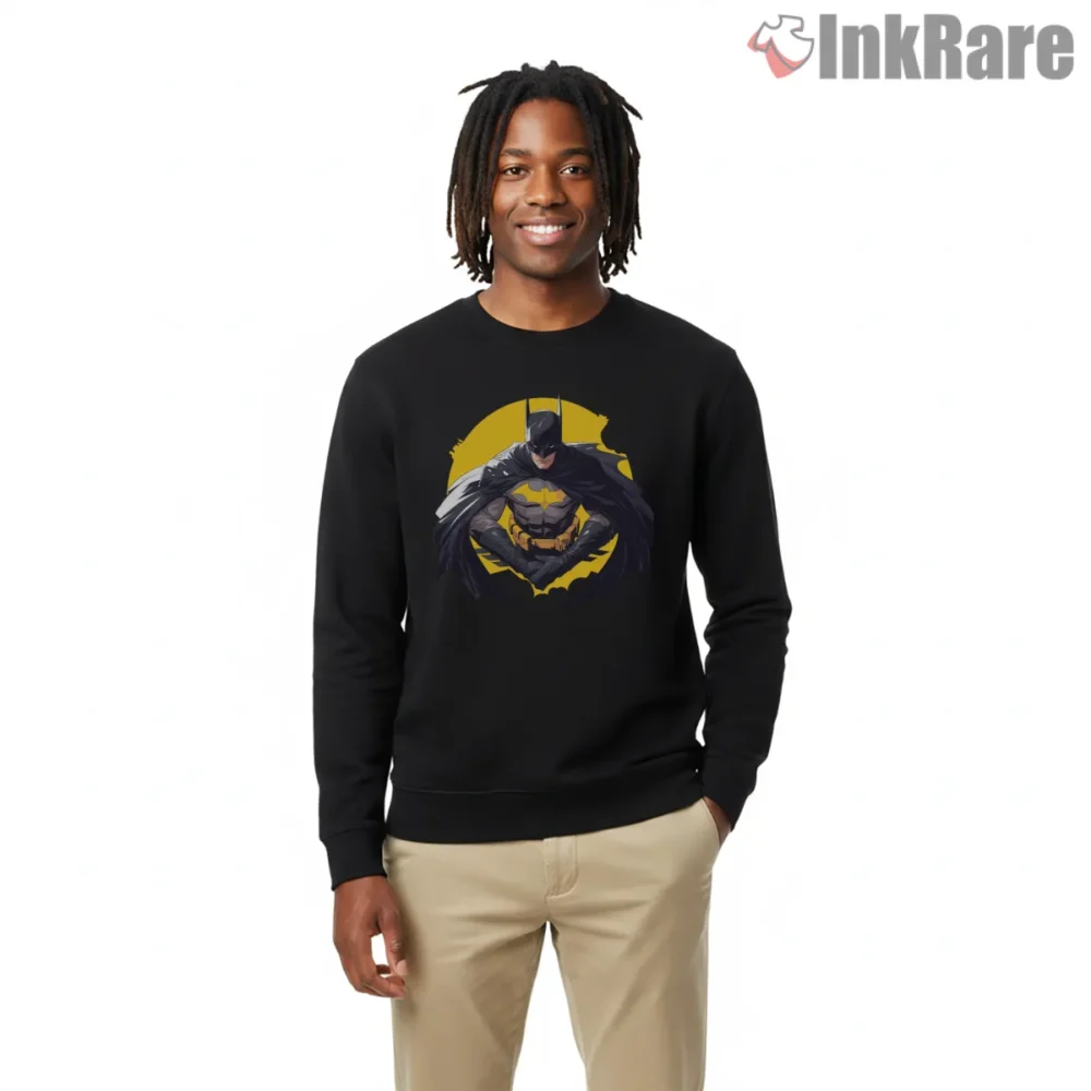 Classic Emblem Pose Yellow Moon Batman Shirt on graphic shirt for men graphic tee