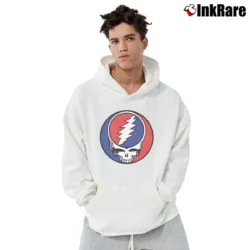 Men’s Classic Grateful Dead Steal Your Face Vintage Rock Rare Pullover Hoodie in white | Cozy, Durable, Modern Fit