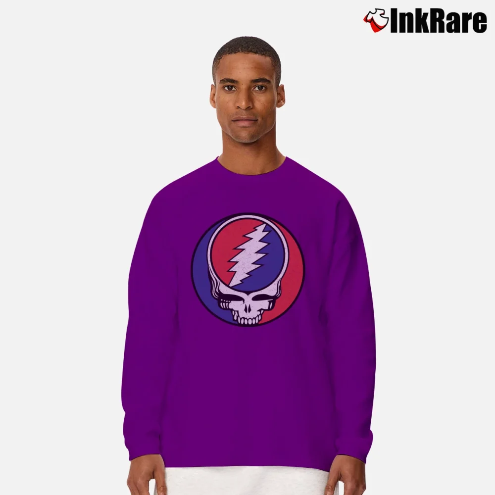 Men’s Classic Grateful Dead Steal Your Face Vintage Rock Rare Long-Sleeve Shirt in purple | Sleek, Lightweight, Year-Round Wear