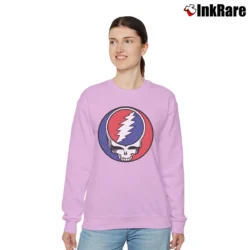 Women’s Classic Grateful Dead Steal Your Face Vintage Rock Rare Relaxed Sweatshirt in light pink | Soft, Laid-Back Vibe