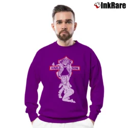 Men’s Classic Harley Davidson Motorcycle Crewneck Sweatshirt in purple | Cozy Fabric, Clean Style