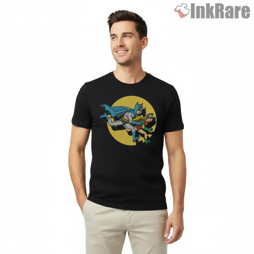 Classic Night Knight Adventures Duo Shirt on black short sleeve shirt for men graphic tee