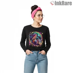 Classic Sailor Moon Starbound Motion Shirt on black long sleeve shirt for women graphic tee