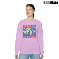 Women’s Classic Talking Heads Poster Relaxed Sweatshirt in light pink | Soft, Laid-Back Vibe