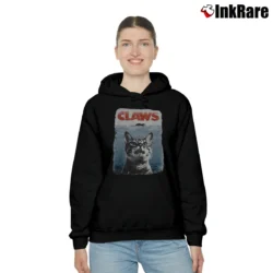 Women’s Claws Cat And Mouse Jaws Parody Cozy Hoodie in black | Warm, Structured, Stylish