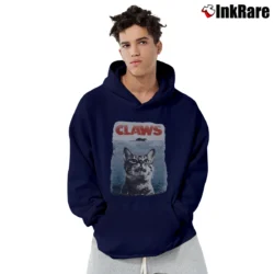 Men’s Claws Cat And Mouse Jaws Parody Pullover Hoodie in navy | Cozy, Durable, Modern Fit