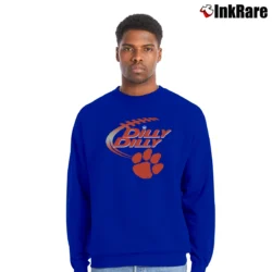 Men’s Clemson Tigers Bud Light Dilly Dilly Graphic Crewneck Sweatshirt in royal blue | Cozy Fabric, Clean Style