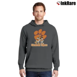 Men’s Clemson Tigers Mickey Mouse Christmas Pullover Hoodie in charcoal | Cozy, Durable, Modern Fit