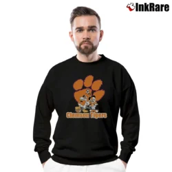 Men’s Clemson Tigers Mickey Mouse Christmas Crewneck Sweatshirt in black | Cozy Fabric, Clean Style