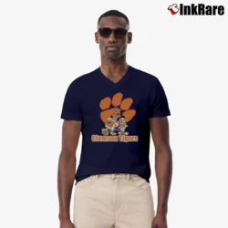 Men’s Clemson Tigers Mickey Mouse Christmas V-Neck Tee in navy | Sharp, Breathable, Everyday Staple