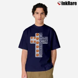Men’s Clemson University Tiger Paw I Can Do All Things Through Christ Who Strengthens Me Classic T-Shirt in navy | Soft, Breathable Everyday Wear