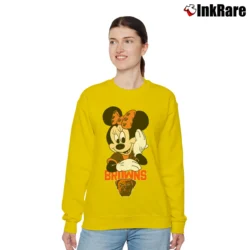 Women’s Cleveland Browns Football Mimi Mouse Walt Disney Relaxed Sweatshirt in yellow | Soft, Laid-Back Vibe