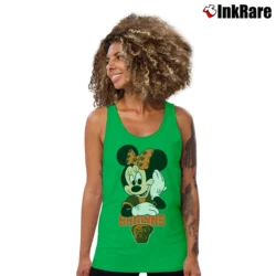 Women’s Cleveland Browns Football Mimi Mouse Walt Disney Tank Top in irish green | Lightweight, Movement-Friendly