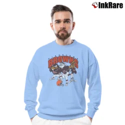 Men’s Cleveland Browns Looney Tunes Crewneck Sweatshirt in light blue | Cozy Fabric, Clean Style
