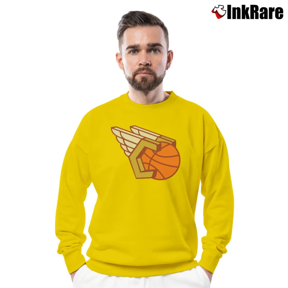 Men’s Cleveland Cavaliers Wings Logo Crewneck Sweatshirt in yellow | Cozy Fabric, Clean Style