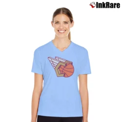 Women’s Cleveland Cavaliers Wings Logo V-Neck Tee in light blue | Chic Neckline, Soft Texture
