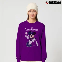 Women’s Cleveland Indians Mickey Mouse Baseball Team Long-Sleeve Top in purple | Sleek, Versatile, All-Season