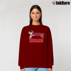 Women’s Cleveland Indians Snoopy Woodstock Relaxed Sweatshirt in maroon | Soft, Laid-Back Vibe