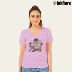 Women’s Cleveland Indians Taz Looney Tunes Baseball V-Neck Tee in light pink | Chic Neckline, Soft Texture