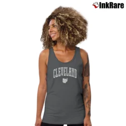 Women’s Cleveland Ohio City Pride Graphic Tank Top in charcoal | Lightweight, Movement-Friendly