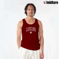 Men’s Cleveland Ohio City Pride Graphic Tank Top in maroon | Breathable, Active-Friendly Design