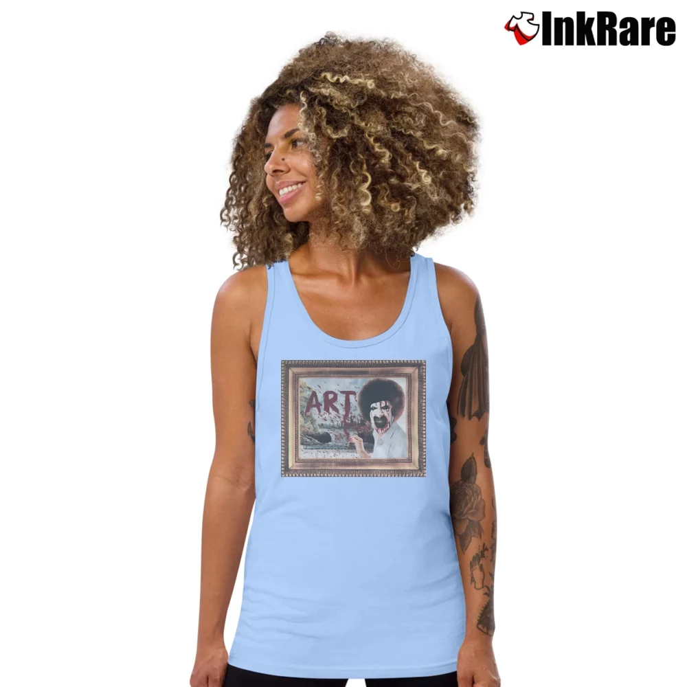 Women’s Clown Bob Halloween 90s Scary Movie Horror Tank Top in light blue | Lightweight, Movement-Friendly