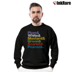 Men’s Clue Movie Character Names Crewneck Sweatshirt in black | Cozy Fabric, Clean Style