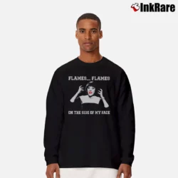 Men’s Clue Movie Flames Flames On The Side Of My Face Long-Sleeve Shirt in black | Sleek, Lightweight, Year-Round Wear