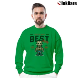 Men’s cm punk best in the world for Pro Wrestling Fans Crewneck Sweatshirt in irish green | Cozy Fabric, Clean Style