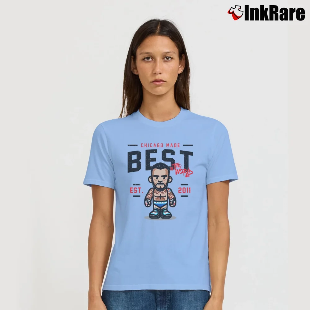 Women’s cm punk best in the world for Pro Wrestling Fans Signature T-Shirt in light blue | Soft, Flattering Fit