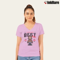 Women’s cm punk best in the world for Pro Wrestling Fans V-Neck Tee in light pink | Chic Neckline, Soft Texture