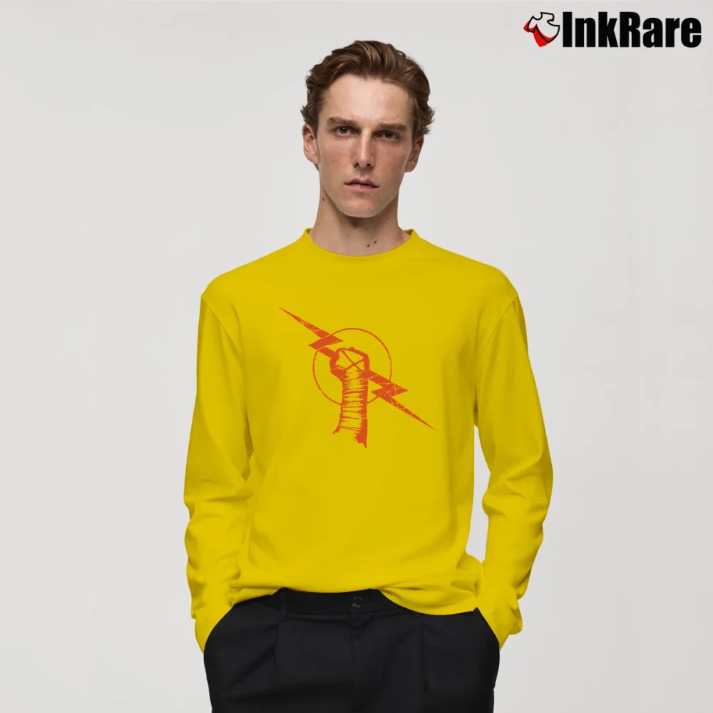 Men’s cm punk logo for Pro Wrestling Fans Long-Sleeve Shirt in yellow | Sleek, Lightweight, Year-Round Wear