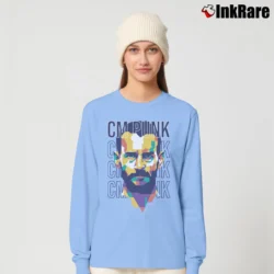 Women’s cm punk wpap style for Art and Wrestling Lovers Long-Sleeve Top in light blue | Sleek, Versatile, All-Season