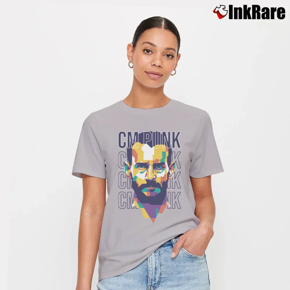 Women’s cm punk wpap style for Art and Wrestling Lovers Signature T-Shirt in sport grey | Soft, Flattering Fit